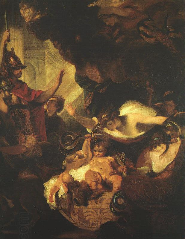 Sir Joshua Reynolds The Infant Hercules Strangling the Serpents Sent by Hera oil painting picture